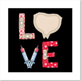 Medical Plaster Patch Funny Wound Care Nurse Valentine_s Day Posters and Art